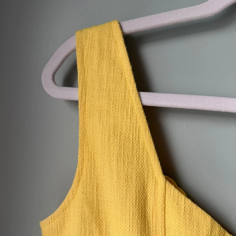 Nanette Lepore Yellow Lace Dress Sleeveless Bow Cotton Sheath Wedding Guest SZ 8